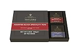 Taylors of Harrogate Assorted Specialty Black Teas Sampler, Variety Gift Box, Individually Wrapped Bags, 20 Count (Pack of 1), English Breakfast, Earl Grey, Assam, and Afternoon Darjeeling, Caffeinated, Enjoy Hot or Iced, 20 Teabags