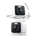 WYZE Duo Cam Pan Indoor/Outdoor IP65 2K 360° Pan/Tilt Smart Home Security Camera with Color Night Vision, Compatible with Alexa & Google Assistant, White