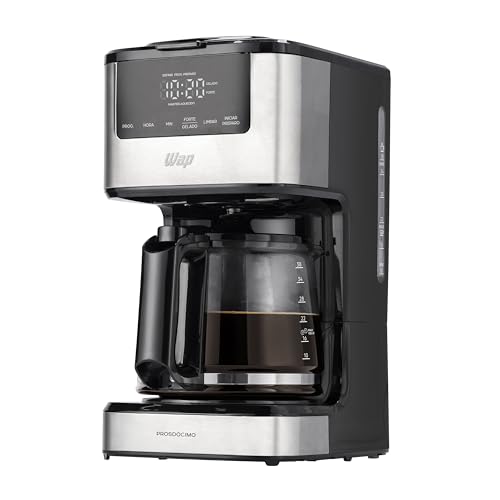 WAP Cafeteira Elétrica Digital AROMA WCD1500, 1,5 Litros com Timer Programável e Suporte para Café Gelado 900W 127V