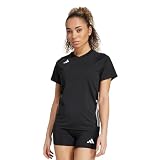 adidas Women's Volleyball Hi Low Short Sleeve Jersey, Black, Small