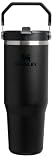 STANLEY IceFlow 2.0 Flip Straw Tumbler, 30 oz, Black 2.0 | Easy Carry Handle | Twist On Lid and Flip Up Straw | Leak Resistan