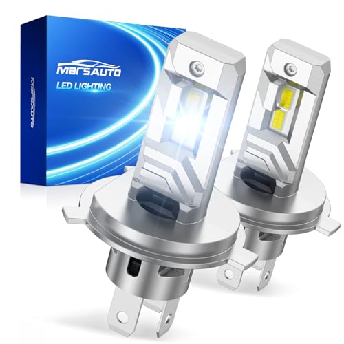 Marsauto H4 Fog Light Bulbs, 34,000LM Super Brightness, H4/9003 6500K Waterproof