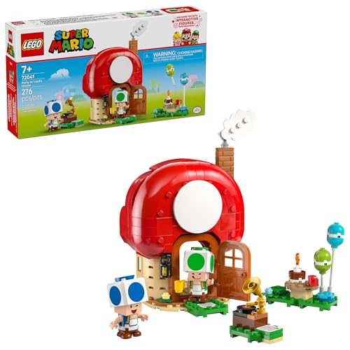 LEGO Super Mario Fiesta en la casa de Toad Juguete para Niños, Niñas y Cualquier Fan a Partir de 7 Años, Incluye 2 Figuras de Personajes de Nintendo, Set de Construcción 72041