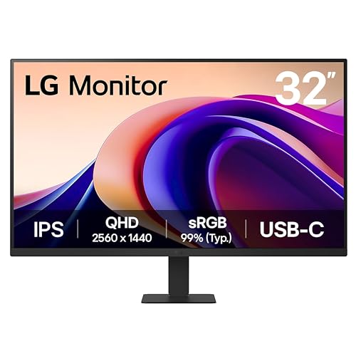 LG 32U631A 31.5" QHD Monitor, IPS Display, 100Hz, sRGB 99% (Typ.), USB-C, Reader