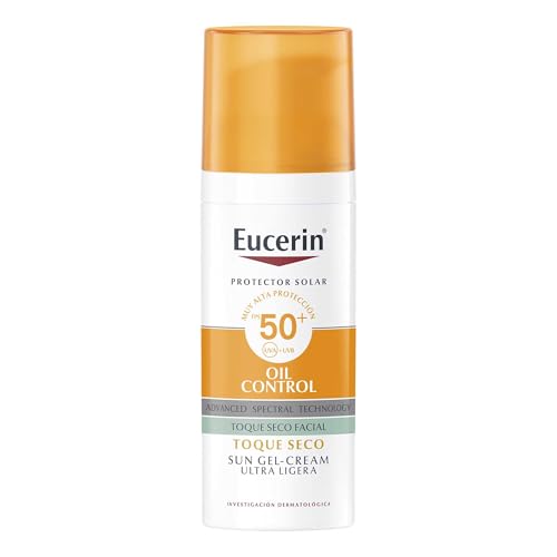 Eucerin. Protector solar facial efecto mate toque seco Oil Control 50 ml + L'Oréal Paris. Tratamiento en Aceite Elvive Óleo Extraordinario con 6 óleos de flores preciosas 100 ml