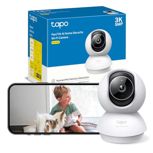 Tapo C230 - IA Cámara Vigilancia 360°, 3K 5MP, Alarma Sonora/Luz, Visión Nocturn