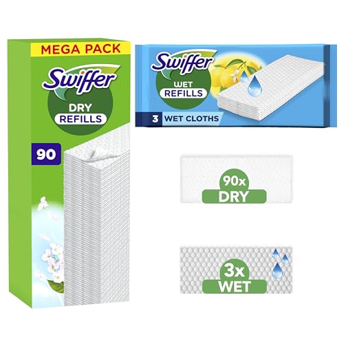 Swiffer Bodenwischer Nachfüllpackung, 90 Trockene Und 3 Feuchte Bodentücher, Nimmt Schmutz Auf Und Schließt Ihn Ein günstig kaufen – 11,89€ -15% | Saudeals.de