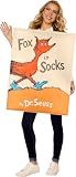 InSpirit Designs Adult QU!K CHANGE Dr. Seuss Fox In Socks Book Cover Costume| Officially Licensed | Easy Costumes | Book Cover Outfit - One Size Fits Most
