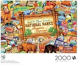 Buffalo Games Kate Ward Thacker - Our National Parks Collage - 2000 Piece Jigsaw Puzzle, 38.5 x 26.5 in, Poster Included - Adult Puzzle - Vintage Travel Art - Reference Poster