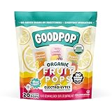 GoodPop - Electrolyte Hydration Assorted Flavor Freezer Ice Pops - 100% Fruit Juice, No Artifical Dyes or Flavors, No Added Sugar, Top 9 Allergen Free, 20 Count