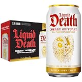 Liquid Death Soda Flavored Sparkling Water Cherry Obituary L