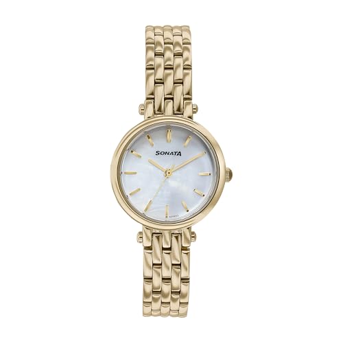 Sonata Wedding Edit Quartz Analog Off White Dial Stainless Steel Strap Watch for Women