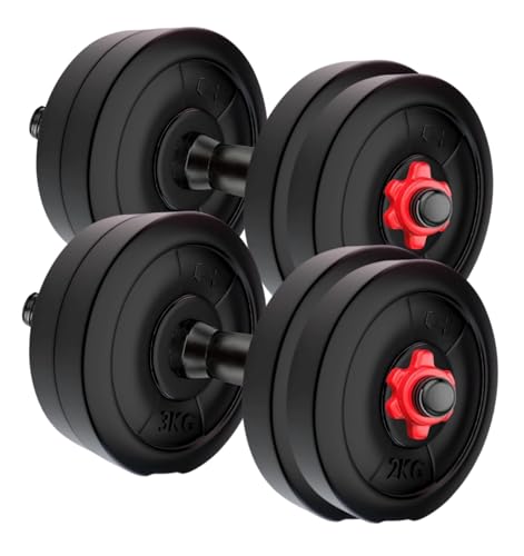 Amazon Brand - Symactive 20 Kg PVC Adjustable Dumbbells Fitness Kit for Full Body Workout (2 Kg x 4 + 3 Kg x 4 Kg Weight...