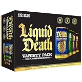 Liquid Death Soda-Flavored Sparkling Water - Classic Variety, Less Sugar*, Huge Flavor, No Caffeine, No Artificial Sweeteners, 4 Flavors: Lime, Doctor Death, Cola, Root Beer, 12 Fl Oz (Pack of 12)