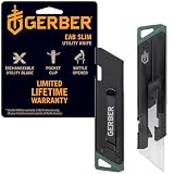 Gerber Gear EAB Utility Knife, Clips to Pocket or Keychain with Replaceable Razor Blade for Everyday Carry, EDC Gear with Box Cutter Retractable, Slim Black