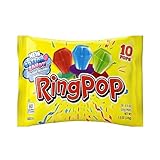 Ring Pop Individually Wrapped Bulk Lollipop Variety Pack – 10 Count Lollipop Suckers w/Assorted Flavors - Fun Candy for Birthdays and Celebrations