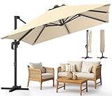 VOUNOT Parasol excéntrico cuadrado 3 x 3 m mejores sombrillas del mercado