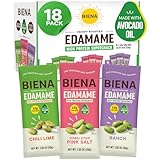 Biena Edamame Beans Snack High Protein Snacks – Healthy Office Snacks For Adults and Kids, 12g of Protein, 130 Low Calorie, Crunchy Edamame, Vegan, Low Carb, Gluten-Free 18 pk