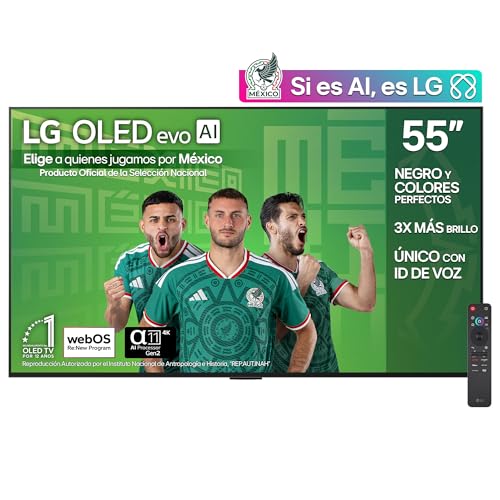 LG Pantalla 55 Pulgadas OLED EVO AI G5 4K Smart TV webOS 2025 OLED55G5PSA|Sistema Operativo webOS | Identificación de Voz AI | 120Hz | Dolby Atmos & Dolby Vision Channels | G-Sync & FreeSync