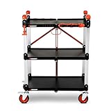 Crescent Siterunner 3 Shelf Heavy Duty Folding Jobsite Cart