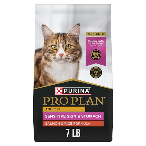 Purina Pro Plan Sensitive Skin and Stomach Senior Cat Food Salmon and Rice Formula - .