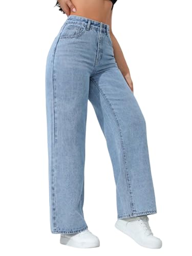 TAGAS Women's High Waisted Wide Leg Jeans – Baggy Denim Pants, Loose Fit Casual Straight Leg Pant for Girls & Womens