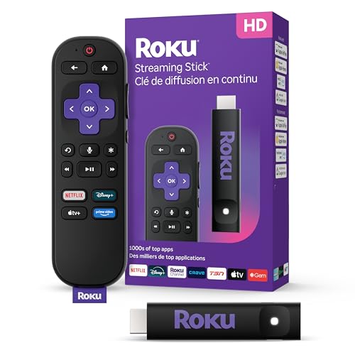 Roku® Streaming Stick™ 2025 - HD Roku Streaming Device for TV with Voice Remote 