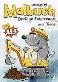 MODARTIS Malbuch Drollige Fahrzeuge Und Tiere - Ausmalbuch Für Kinder ab 3 Jahre mit Autos, Bagger und Baustellenfahrzeugen (German Edition)