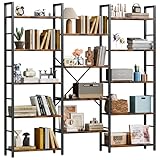 Shintenchi Triple Column 5 Tier Bookshelf Industrial Large B