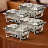 Alpha Living 4 Pack Chafing Dish Full Set Stainless Steel Ca