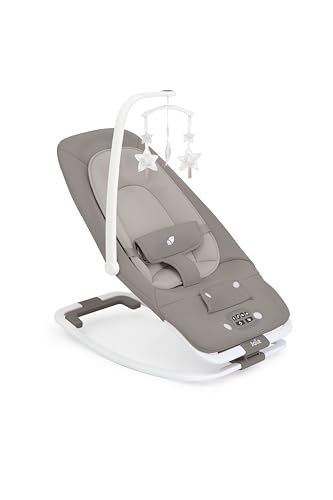 Joie Mecedora Dreamer Walnut Reclinable desde Recién Nacido hasta 15 kg, Vibración de 2 Velocidades, Plegado Ultrafino, Melodías y Sonidos, Barra de Juguetes Removible