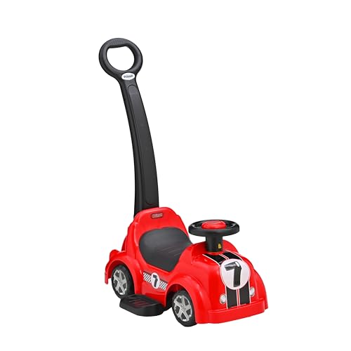 PRINSEL | Montable para Niños | Carrito Correpasillos | Bye Bye LX - Boy | Rojo | De 1 a 3 Años, Descansapies, con Sirena y Claxon | Artículos para Niños
