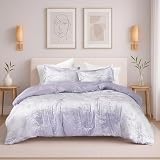 Comfort Spaces Juliette Luxe Comforter Set Velvet Lush with Soft Brushed Microfiber Reverse, All Season Cozy Velvet Bedding Sets, Fluffy Comforter Bed Set, Matching Sham, Purple Twin/Twin XL 2 Piece