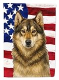 Caroline S Treasures Agouti Siberian Husky American Flag Hou