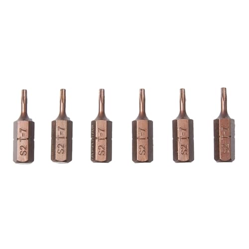 Taparia Make,25mm Insert Bits of 1/4" Hex Shank, S2 Grade,Of Tip Size Torx T7 (Pack of 6) Suitable for DIY