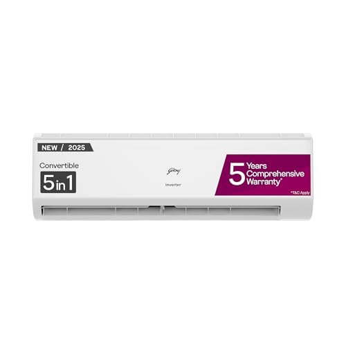 Godrej 2 Ton 3 Star, 5 Years Comprehensive Warranty, 5-In-1 Convertible Cooling, Inverter Split AC (Copper