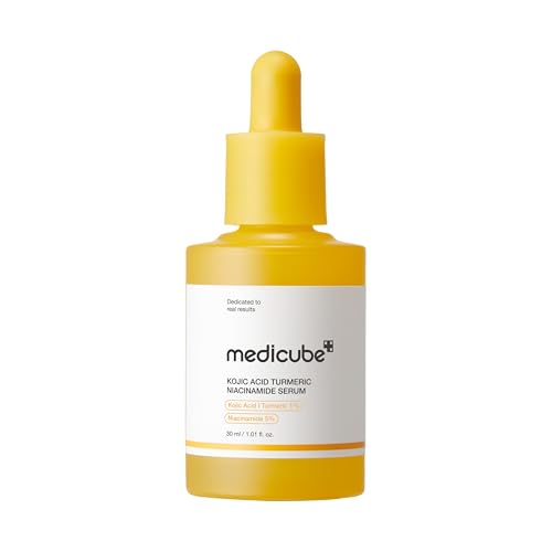Suero de cápsula aclarante y equilibrante de cúrcuma de ácido kójico para pieles problemáticas, suero facial calmante e iluminador, cápsulas de niacinamida y brillo para hidratación y apoyo