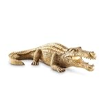 Signature Design by Ashley Lauretman Contemporary Polyresin Alligator Sculpture, Metallic