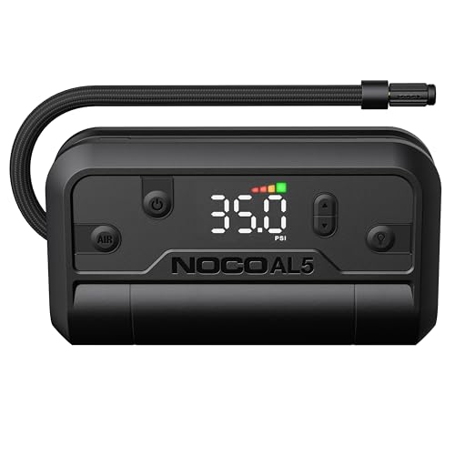 NOCO Air AL5: Inflador de Llantas Inalámbrico 5A UltraRápido – Compresor de Aire Portátil a Batería – Flujo de 17 SLPM Infla de 0 a 40 PSI en 7 Min – Medidor Digital + Apagado Automático