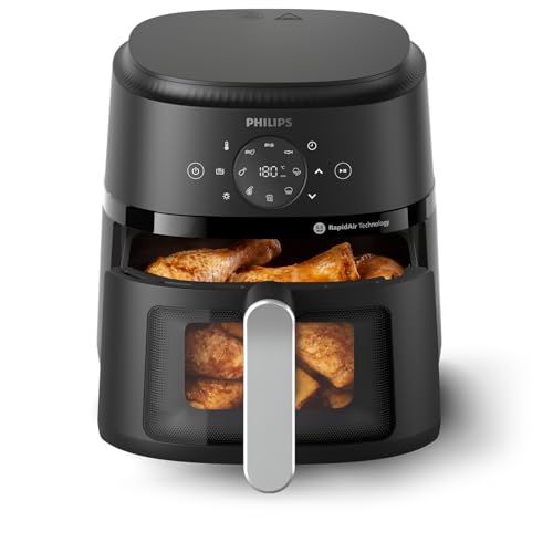 Philips Serie 2000 Airfryer – Tecnología RapidAir, formas 13 en 1 de cocinar, capacidad de 4.4QT, comidas más saludables hasta un 90% menos de grasa, fácil de limpiar, apto para lavaplatos, control de