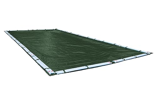 Robelle 25 x 45 ft Heavy Duty Green Winter Pool Cover for Inground Pools, 5 ft O