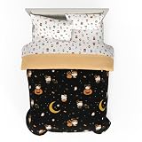 Sanrio Hello Kitty Halloween Pumpkin Full Bed Set – Super Soft & Cozy 5 Piece Reversible Comforter and Sheet Set (Officially Licensed Product) by Franco