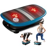 Lifepro Vibra Voice Thermo Vibration Plate Exercise Machine — Voice Control, Heat Function & Calorie Tracker Curved Vibrating Platform Machine — Whole Body Vibration Plate for Lymphatic Drainage