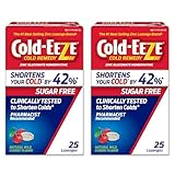 Cold-Eeze Sugar-Free, Natural Wild Cherry Zinc Lozenges, Shortens Duration of the Common Cold, Sore Throat, Cough, Congestion & Post Nasal Drip, 25 Ct, Pack of 2