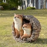 Couple Foxes in Stump (Hi-Line Exclusive)