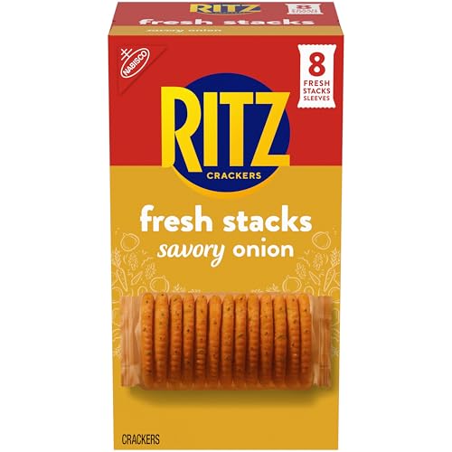 RITZ Fresh Stacks Savory Onion Crackers, Travel Snacks, 11.5 oz (8 Multi Snack P