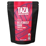 Taza Chocolate 70% Deliciously Dark Organic Chocolate Chunks (8 oz) - for Baking, Snacking, & Keto - Made from Ethically Sourced Organic Cacao Nibs - Vegan & Dairy-Free