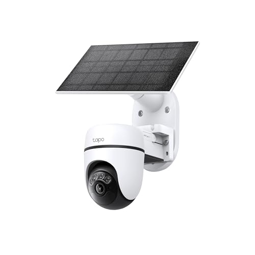 Tapo C610 Kit – Cámara de Vigilancia 360º con Panel Solar y Batería, 2K 3MP, Det
