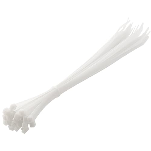 HÖGERT TECHNIK - Nylon Kabelbinder 4,8 x 300 mm weiß 25 Stück UV-beständig Kabel