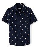 The Children's Place,Boys,Short Sleeve Button Down Shirt,Navy Carrot,Medium